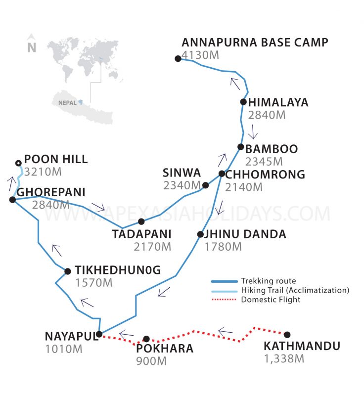 Annapurna Base Camp Trek Thumbnail Map