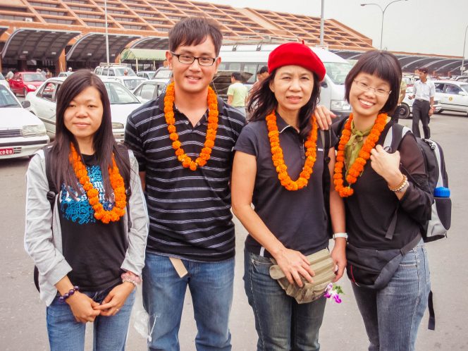 Students are taking photo in Tribhuwan International Airport. Educational Tour in Nepal